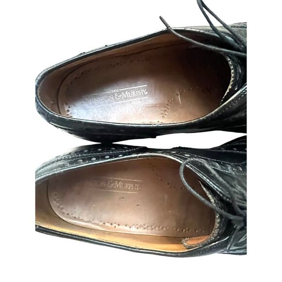 Johnston & Murphy Men’s Black Leather Wingtip Oxford Shoes 8.5 B